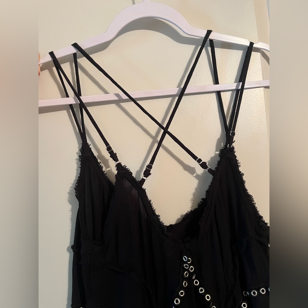 SOLD Free People | Sway With Me Trapeze Dress in Black Size Large - Picture 9 of 10